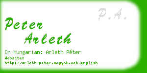 peter arleth business card